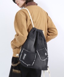 Salong hameu | デニムパンツ風ナップサック/デニム/レオパード/カモフラ メンズ レディース ユニセックス(バックパック/リュック)