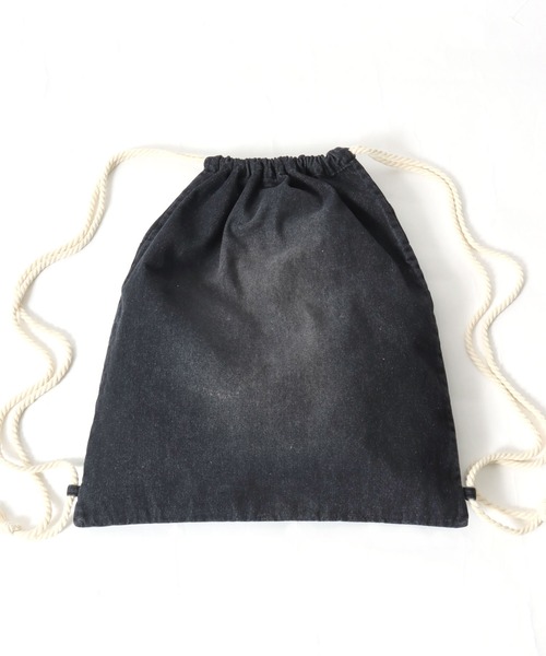 Salong hameu（サロン ハミュー）の「デニムパンツ風ナップサック/デニム/レオパード/カモフラ メンズ レディース ユニセックス（バックパック/リュック・レディース・ブラック系その他/レオパード/カモフラージュ/インディゴブルー・FREE）」の6枚目の写真