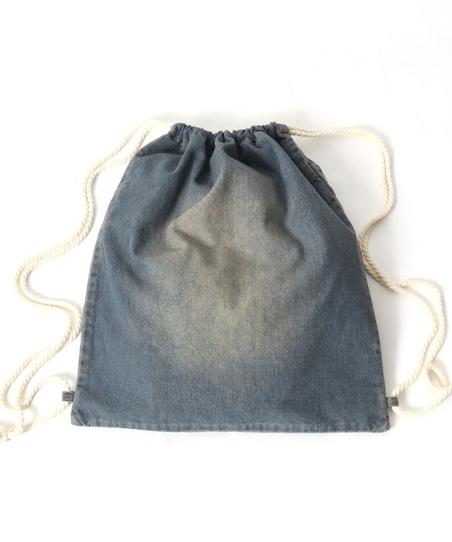 Salong hameu（サロン ハミュー）の「デニムパンツ風ナップサック/デニム/レオパード/カモフラ メンズ レディース ユニセックス（バックパック/リュック・レディース・ブラック系その他/レオパード/カモフラージュ/インディゴブルー・FREE）」の10枚目の写真