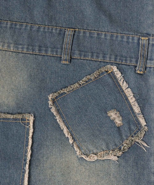 Salong hameu（サロン ハミュー）の「デニムパンツ風ナップサック/デニム/レオパード/カモフラ メンズ レディース ユニセックス（バックパック/リュック・レディース・ブラック系その他/レオパード/カモフラージュ/インディゴブルー・FREE）」の12枚目の写真