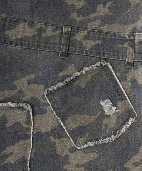 Salong hameu（サロン ハミュー）の「デニムパンツ風ナップサック/デニム/レオパード/カモフラ メンズ レディース ユニセックス（バックパック/リュック・レディース・ブラック系その他/レオパード/カモフラージュ/インディゴブルー・FREE）」の16枚目の写真