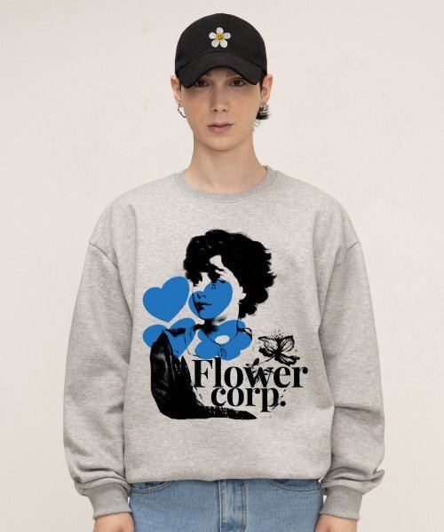 GRAVER（グレーバー）の「[UNISEX]フラワーレディアブストラクトスウェット_グレー（スウェット・レディース・グレー・LARGE/MEDIUM/X-LARGE）」の2枚目の写真