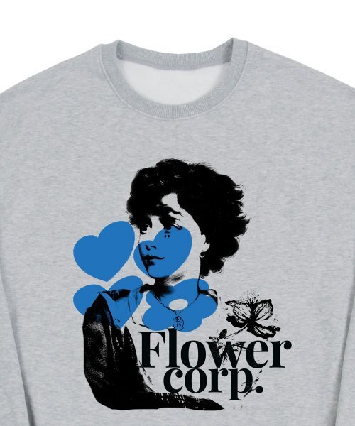 GRAVER（グレーバー）の「[UNISEX]フラワーレディアブストラクトスウェット_グレー（スウェット・レディース・グレー・LARGE/MEDIUM/X-LARGE）」の3枚目の写真