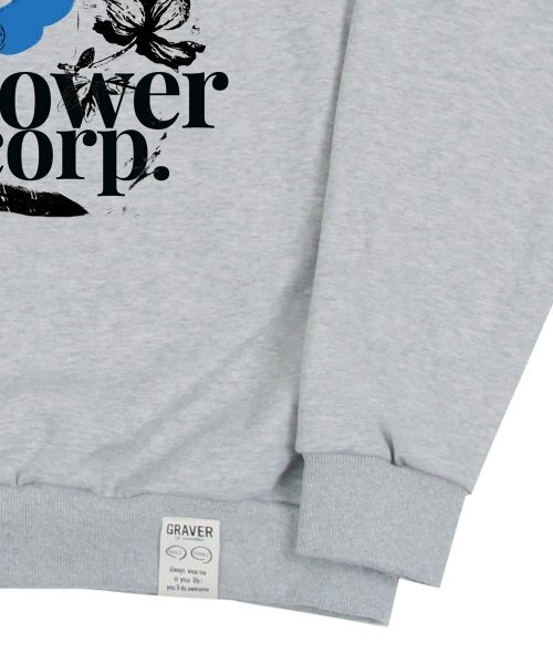 GRAVER（グレーバー）の「[UNISEX]フラワーレディアブストラクトスウェット_グレー（スウェット・レディース・グレー・LARGE/MEDIUM/X-LARGE）」の5枚目の写真