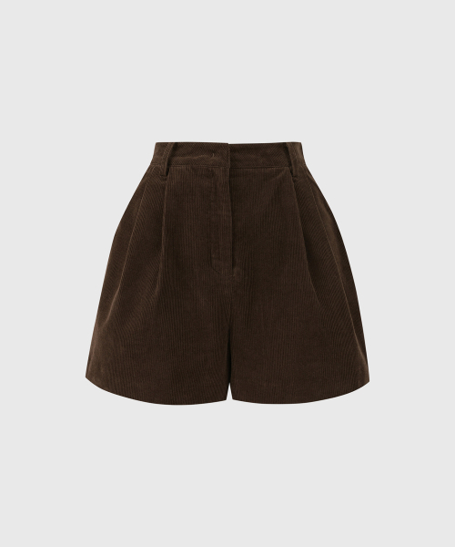 LOOKAST(ルックキャスト)の「アリアツータックコーデュロイショートパンツ_ブラウン(その他パンツ・レディース・ブラウン・SMALL/MEDIUM)」の3枚目の写真
