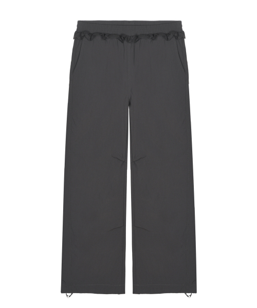 NICK&NICOLE(ニックアンドニコール)の「RUFFLE LACE PARACHUTE PANTS_CHARCOAL(スウェットパンツ・レディース・チャコール・FREE)」の5枚目の写真