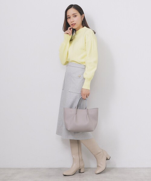 index（インデックス）の「フェイクパールふわふわニット【洗濯機OK】（ニット/セーター・レディース・ネイビー/ライトイエロー系/グレー・36/38/40/42）」の14枚目の写真