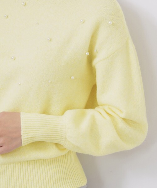 index（インデックス）の「フェイクパールふわふわニット【洗濯機OK】（ニット/セーター・レディース・ネイビー/ライトイエロー系/グレー・36/38/40/42）」の20枚目の写真