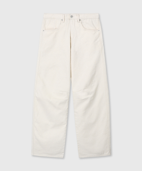 DIVEIN（ダイブイン）の「WIDE CURVED DENIM PANTS (CREAM)（デニムパンツ・メンズ・その他・0/1/2）」の4枚目の写真