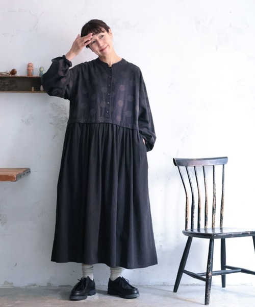 soulberry（ソウルベリー）の「ドット刺繍のワンピース（ワンピース・レディース・ブラック・5L/4L/3L/LL/L/M）」の4枚目の写真