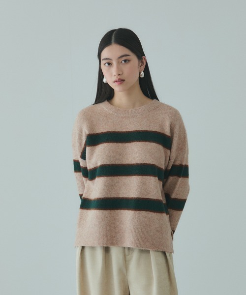 VICKY(ビッキー)の「ウール混マルチボーダーニット≪洗濯機で洗える≫(ニット/セーター・レディース・グレー系その他/ダークネイビー/ベージュ系その他・M)」の16枚目の写真