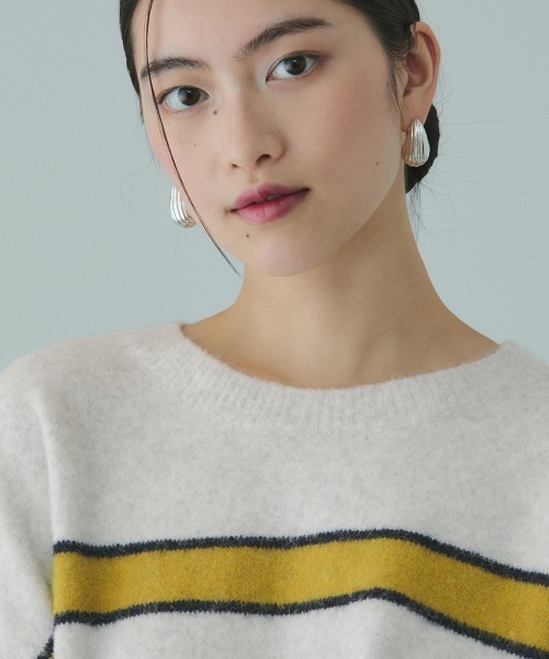 VICKY(ビッキー)の「ウール混マルチボーダーニット≪洗濯機で洗える≫(ニット/セーター・レディース・グレー系その他/ダークネイビー/ベージュ系その他・M)」の10枚目の写真