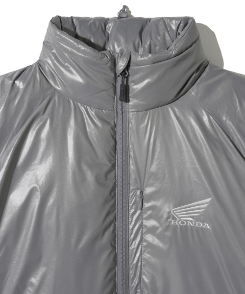 PHYPS MOTORCYCLE(フィップスモーターサイクル)の「H-Tech Non Quilting Shorts Padded Down Jacket Charcoal(ダウンジャケット/コート・レディース・その他・SMALL/MEDIUM/LARGE/X-LARGE)」の4枚目の写真