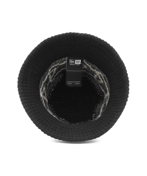 NEW ERA（ニューエラ）の「ニューエラ ニットバケットハット フラッグチェーン バケハ（ハット・メンズ・ブラック/ベージュ・M/L）」の6枚目の写真