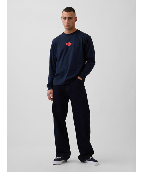 GAP(ギャップ)の「ゴジラ グラフィック GAPロゴ Tシャツ(Tシャツ/カットソー・メンズ・ネイビー/ホワイト/ブラック/グレー・XL/L/M/S/XS)」の19枚目の写真