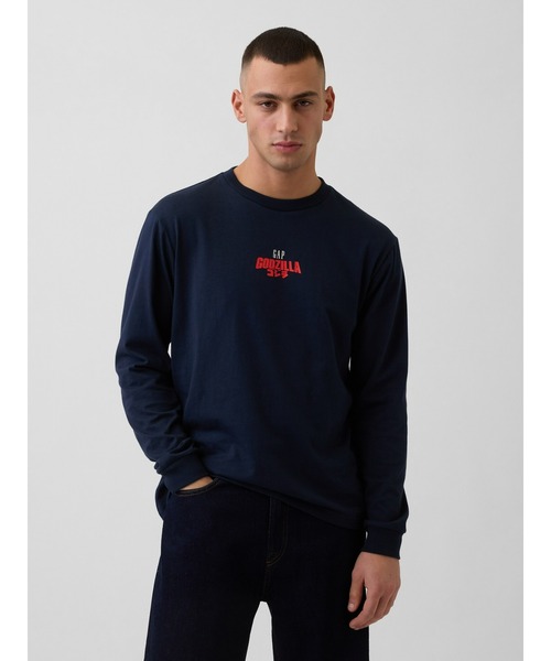 GAP(ギャップ)の「ゴジラ グラフィック GAPロゴ Tシャツ(Tシャツ/カットソー・メンズ・ネイビー/ホワイト/ブラック/グレー・XL/L/M/S/XS)」の11枚目の写真
