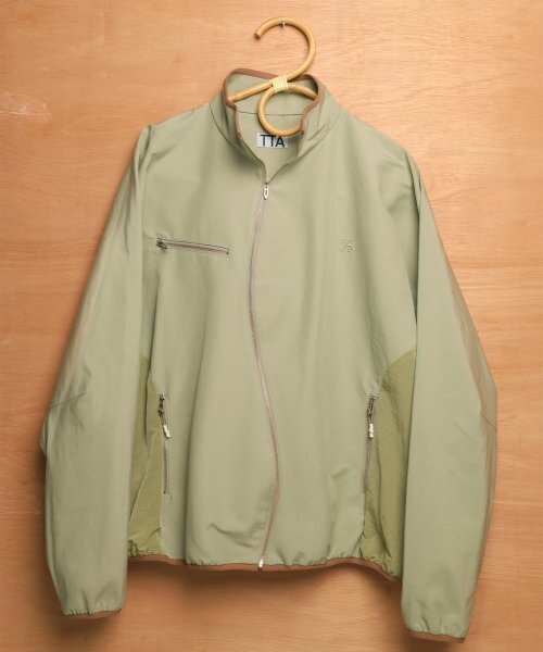 ASYMMETRIC WAVE ZIPPED JACKET-EARTHY GREEN