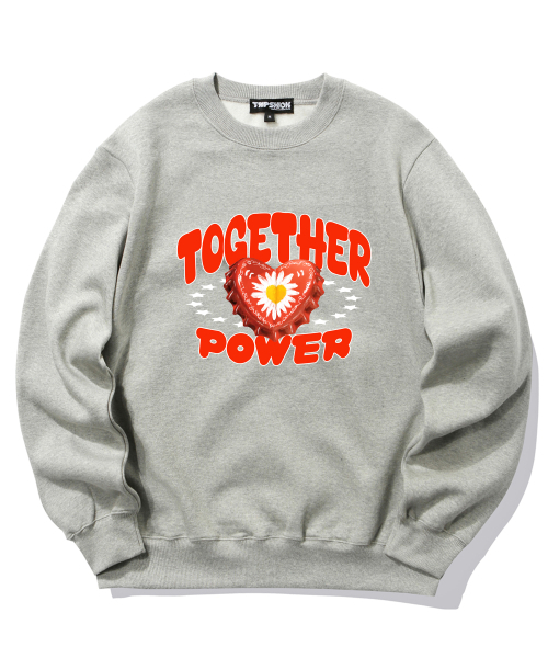 TRIPSHION(トリップション)の「ハートボトルキャップ グラフィッククルーネック - グレー(スウェット・メンズ・その他・X-LARGE/MEDIUM/LARGE)」の1枚目の写真