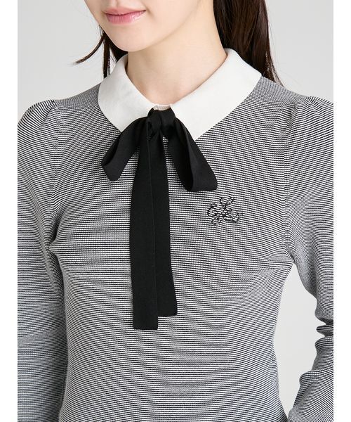 CELFORD（セルフォード）の「ボウタイリボン衿付きニットプルオーバー（ニット/セーター・レディース・サックスブルー/ブラック/オフホワイト/その他・36/38）」の9枚目の写真