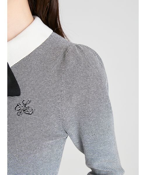 CELFORD（セルフォード）の「ボウタイリボン衿付きニットプルオーバー（ニット/セーター・レディース・サックスブルー/ブラック/オフホワイト/その他・36/38）」の11枚目の写真