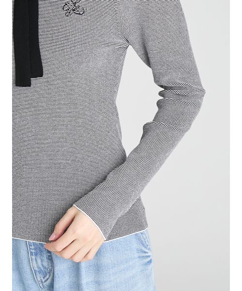 CELFORD（セルフォード）の「ボウタイリボン衿付きニットプルオーバー（ニット/セーター・レディース・サックスブルー/ブラック/オフホワイト/その他・36/38）」の12枚目の写真