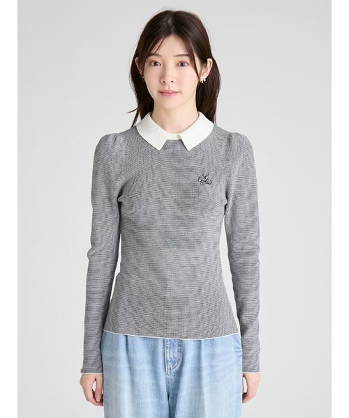 CELFORD（セルフォード）の「ボウタイリボン衿付きニットプルオーバー（ニット/セーター・レディース・サックスブルー/ブラック/オフホワイト/その他・36/38）」の14枚目の写真