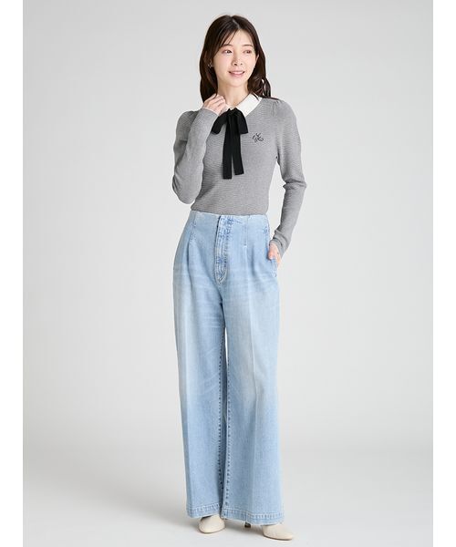 CELFORD（セルフォード）の「ボウタイリボン衿付きニットプルオーバー（ニット/セーター・レディース・サックスブルー/ブラック/オフホワイト/その他・36/38）」の18枚目の写真