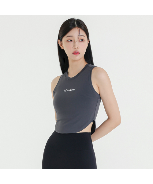MALDEN（モールデン）の「コットンライククロップトップ（Tシャツ/カットソー・レディース・チャコール/ネイビー/ホワイト/ブラック・LARGE/MEDIUM/SMALL）」の4枚目の写真