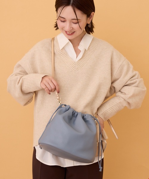 AMERICAN HOLIC(アメリカンホリック)の「【ZOZO限定】3WAY巾着ショルダーバッグ(ショルダーバッグ・レディース・グレイッシュベージュ/ブラック/ブルー・FREE)」の20枚目の写真
