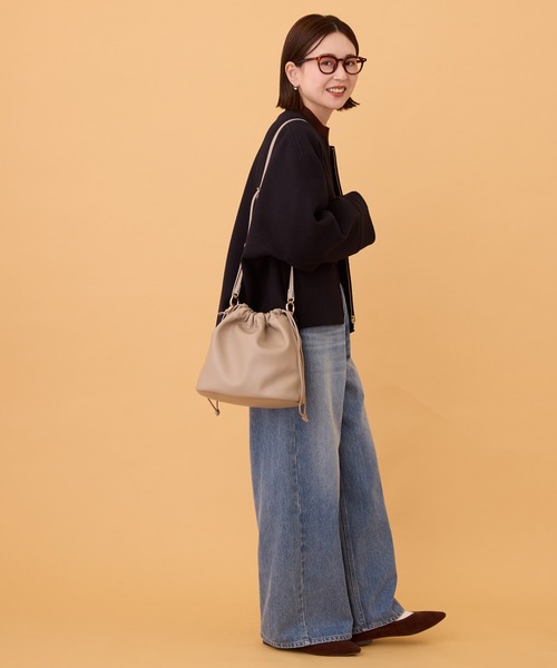 AMERICAN HOLIC(アメリカンホリック)の「【ZOZO限定】3WAY巾着ショルダーバッグ(ショルダーバッグ・レディース・グレイッシュベージュ/ブラック/ブルー・FREE)」の6枚目の写真
