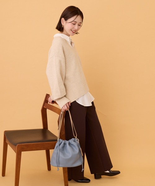AMERICAN HOLIC(アメリカンホリック)の「【ZOZO限定】3WAY巾着ショルダーバッグ(ショルダーバッグ・レディース・グレイッシュベージュ/ブラック/ブルー・FREE)」の7枚目の写真
