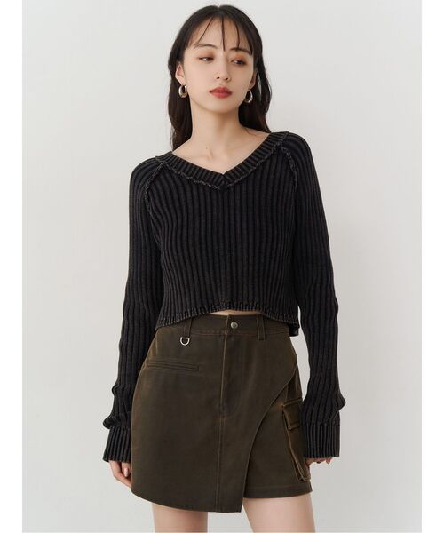 MURUA(ムルーア)の「【セットアップ対応】ワンサイドスリットカーゴショートパンツ(その他パンツ・レディース・ブラック/ブラウン・1/2)」の12枚目の写真