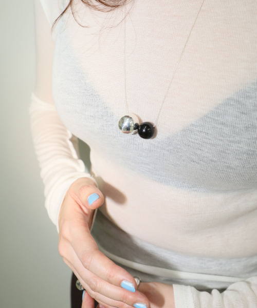 925silver Onyx Ball Necklace