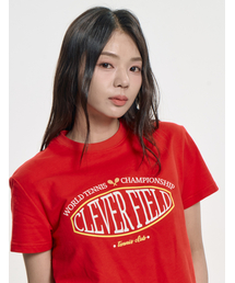 シグニチャーエンブレムクロップTシャツ[レッド]