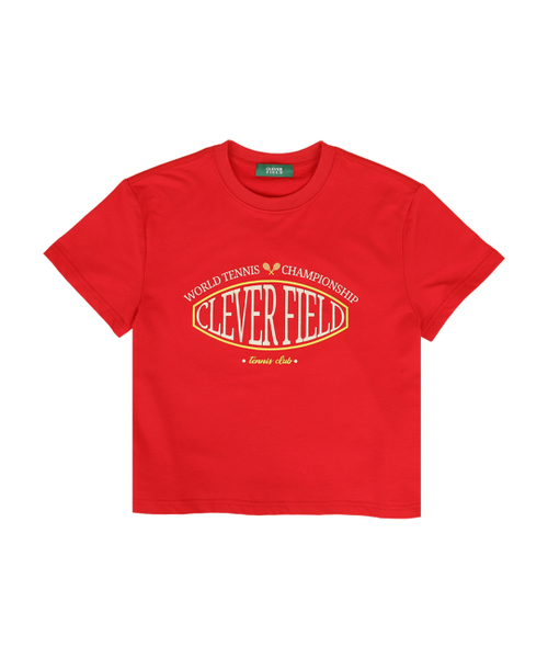 CLEVER FIELD（クレバーフィールド）の「シグニチャーエンブレムクロップTシャツ[レッド]（Tシャツ/カットソー・レディース・その他・MEDIUM/SMALL）」の3枚目の写真
