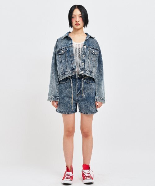 C WEAR BY THE GENIUS（シーウェアバイザジーニアス）の「ジンローデニムクロップトラッカージャケット（デニムジャケット・レディース・その他・size1）」の7枚目の写真