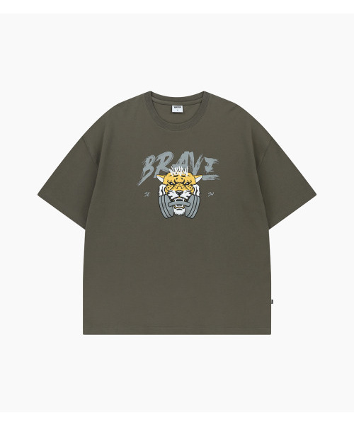 WAYDN(ウェイドゥン)の「ブレイブタイガー OG オーバーサイズ 半袖 カーキグレー(Tシャツ/カットソー・メンズ・その他・MEDIUM/LARGE/X-LARGE/XX-LARGE)」の1枚目の写真