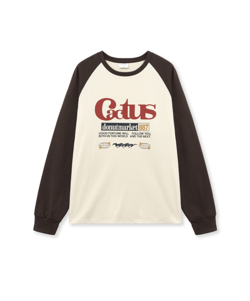 CACTUSDONUTMARKET(カクタスドーナツマーケット)の「Cactus Raglan Long Sleeve T-shirt-Brown(Tシャツ/カットソー・レディース・その他・MEDIUM/LARGE)」の2枚目の写真