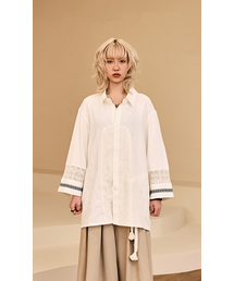RECULER（ルキュレ）の「Lace color combination linen shirts Ivory（シャツ/ブラウス）」