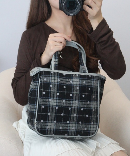 ROOTOTE(ルートート)の「ROOTOTE ドット&チェックフェルトランチトート(トートバッグ・レディース・ブラック系その他/レッド系その他・FREE)」の2枚目の写真