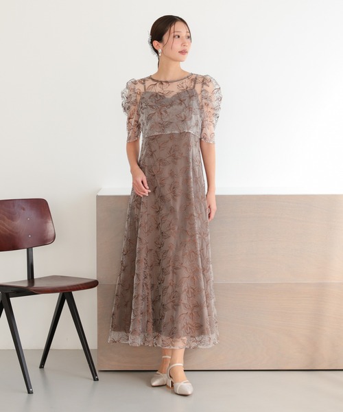 haremode（ハレモード）の「結婚式 お呼ばれ 二次会 謝恩会 成人式 同窓会 対応 20代 30代 シアー レース ボレロ 前後2WAY 刺繍レースワンピース セットアップ きれいめ  セレモニー パーティ オケージョン ドレス（ドレス・レディース・グリーン/ブラック/ブラウン・S/M）」の17枚目の写真