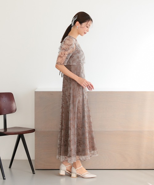 haremode（ハレモード）の「結婚式 お呼ばれ 二次会 謝恩会 成人式 同窓会 対応 20代 30代 シアー レース ボレロ 前後2WAY 刺繍レースワンピース セットアップ きれいめ  セレモニー パーティ オケージョン ドレス（ドレス・レディース・グリーン/ブラック/ブラウン・S/M）」の18枚目の写真