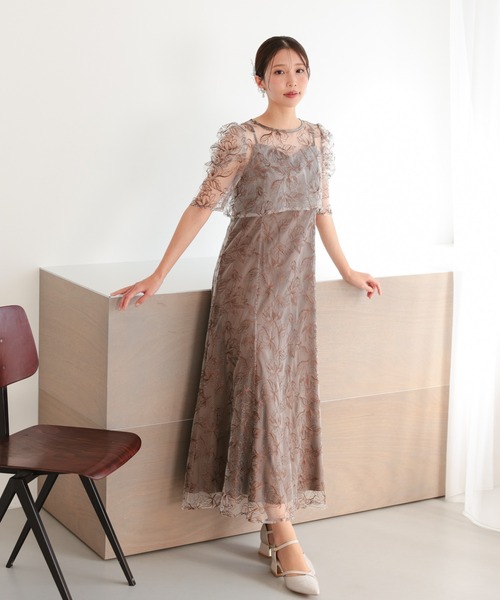 haremode（ハレモード）の「結婚式 お呼ばれ 二次会 謝恩会 成人式 同窓会 対応 20代 30代 シアー レース ボレロ 前後2WAY 刺繍レースワンピース セットアップ きれいめ  セレモニー パーティ オケージョン ドレス（ドレス・レディース・グリーン/ブラック/ブラウン・S/M）」の20枚目の写真