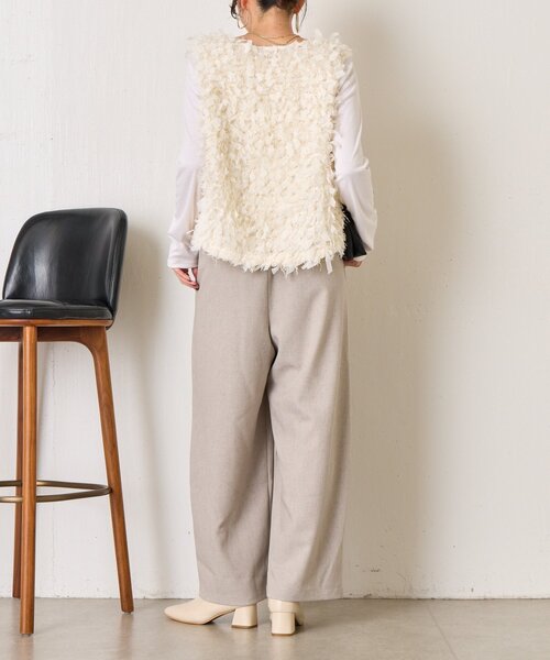 Jena espace merveilleux（ジェナ　エスパスメルヴェイユ）の「【やわらぐ艶カーブ】メランジカーブパンツ（その他パンツ・レディース・チャコールグレー/ライトグレー/イエロー・FREE）」の6枚目の写真