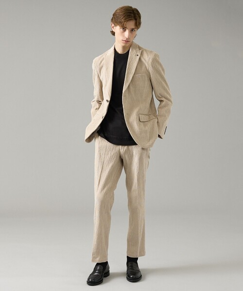 ABAHOUSE（アバハウス）の「【セットアップ対応】シャーリング コーデュロイ イージースラックス（セットアップ・メンズ・ブラック/ライトベージュ・44/46/48/50）」の3枚目の写真