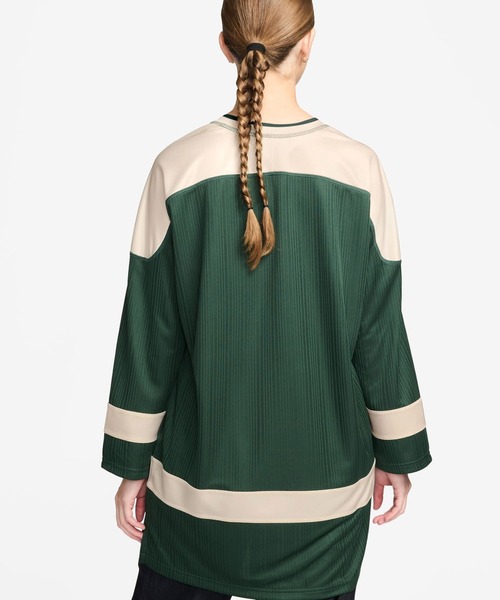 NIKE（ナイキ）の「NIKE AS W NSW JERSEY TUNIC MOD / ナイキ ウィメンズ NSW ジャージー チュニック モッド 【SP】（ジャージ・レディース・ブラック/グリーン・S/L/M）」の9枚目の写真