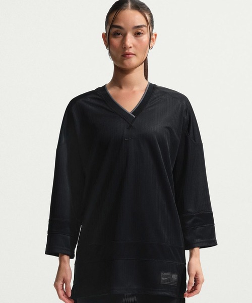 NIKE（ナイキ）の「NIKE AS W NSW JERSEY TUNIC MOD / ナイキ ウィメンズ NSW ジャージー チュニック モッド 【SP】（ジャージ・レディース・ブラック/グリーン・S/L/M）」の10枚目の写真