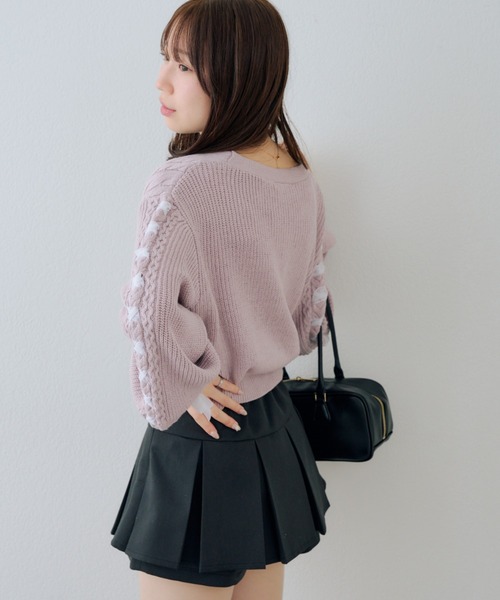 continuer de NICE CLAUP(コンティニューデナイスクラップ)の「袖レースアップカーデ(カーディガン/ボレロ・レディース・ピンク/アイボリー/チャコールグレー/トップグレー・FREE)」の19枚目の写真