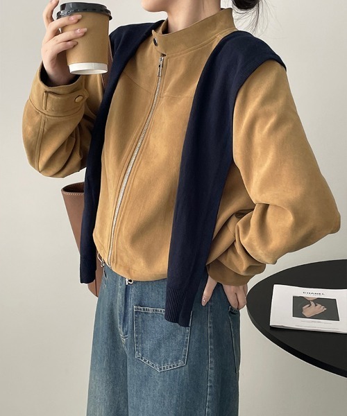 Flugge（フラッジー）の「ノーカラーライダースジャケット（ライダースジャケット・レディース・ベージュ・LARGE/MEDIUM）」の3枚目の写真