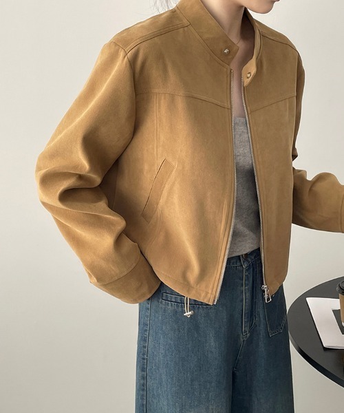 Flugge（フラッジー）の「ノーカラーライダースジャケット（ライダースジャケット・レディース・ベージュ・LARGE/MEDIUM）」の4枚目の写真